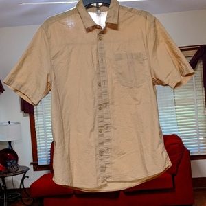 TrueCraft Beige Short Sleeve Button Down (M)